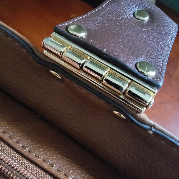 Michael Kors Joplin Satchel in Tan & Brown Leather with Gold-tone Hardware - Picture 12 of 16